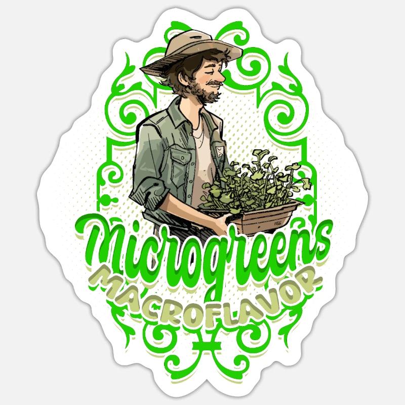 Microgreen Microgreens Macroflavor Sticker Größe S (10 x 10 cm)