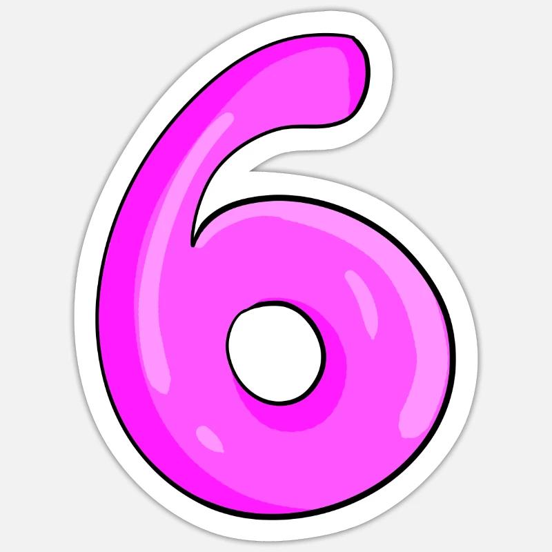 Numéro 6 Numéro - Sticker taille S (10 x 10 cm) - blanc mat
