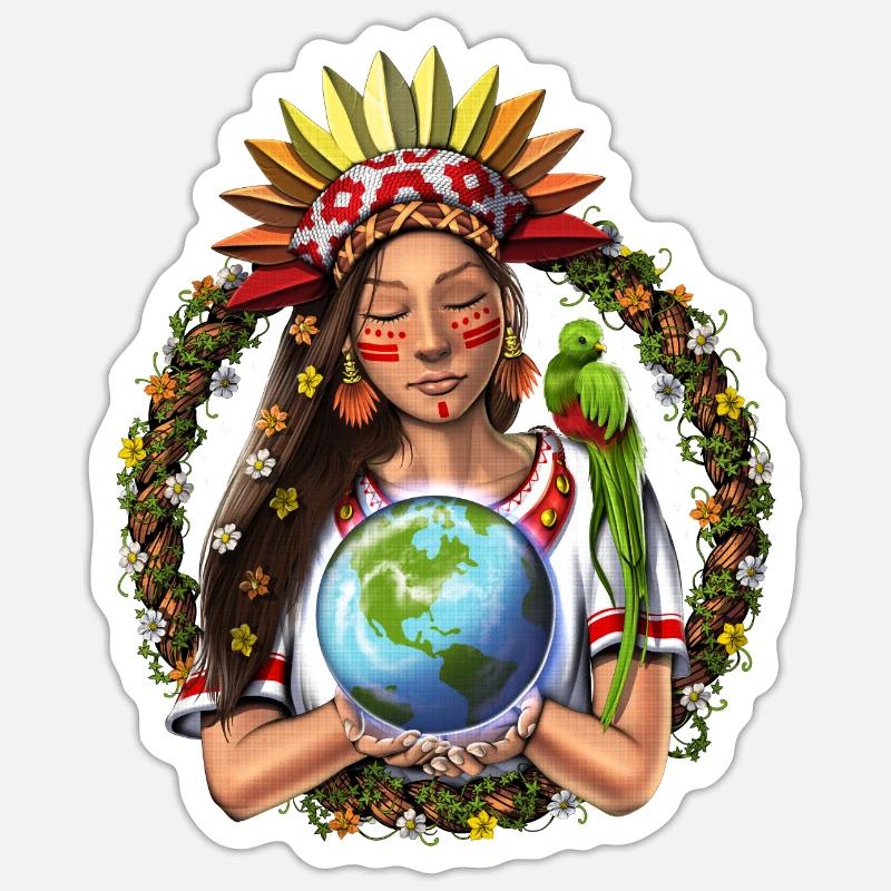 Aztec Warrior Goddess Sticker size S (10 x 10 cm)