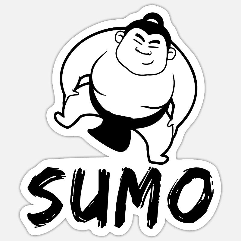 Sumo - Sticker size S (10 x 10 cm) - white matte