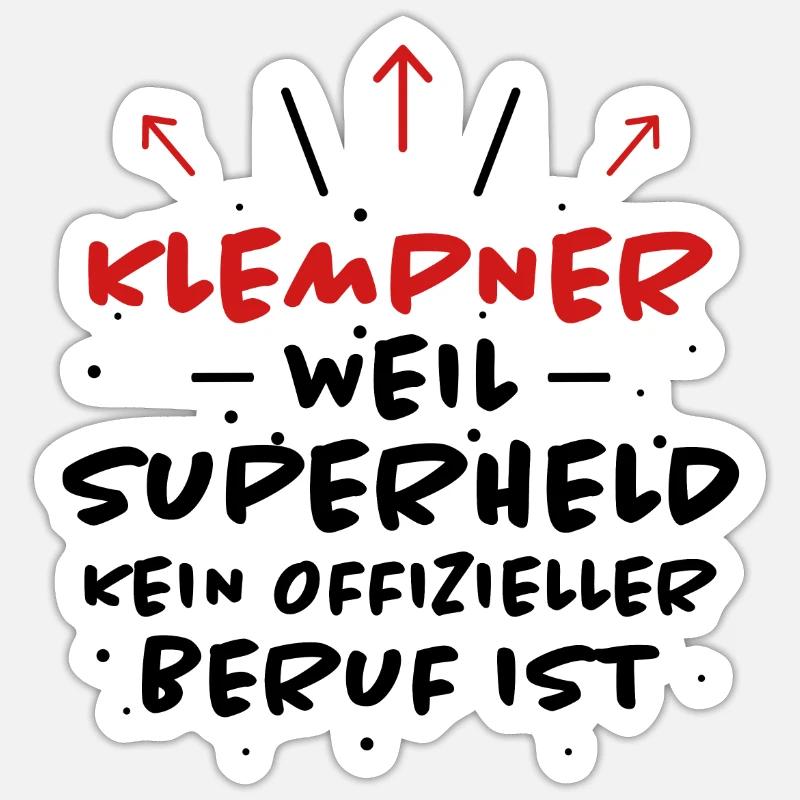 Klempner Spruch Beruf Lustiges Klempner Geschenk - Sticker Größe S (10 x 10 cm) - Mattweiß
