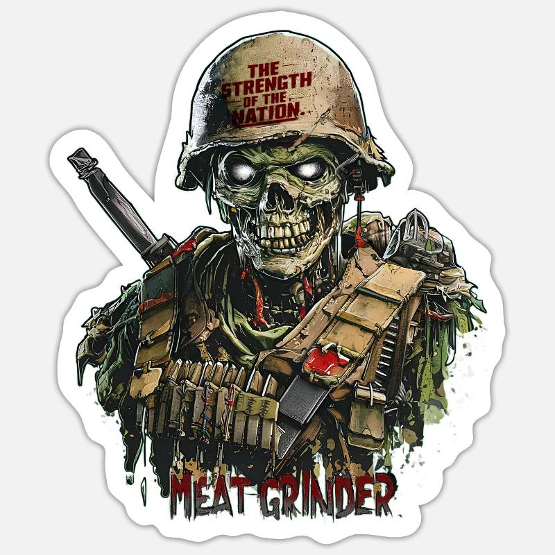 Fleischwolf - Sticker Größe S (10 x 10 cm) - Mattweiß