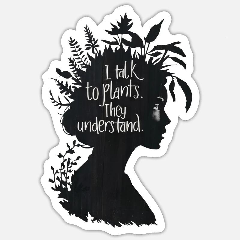 Comprendre et parler à l’oreille de Plant Whisperer - Sticker taille S (10 x 10 cm) - blanc mat