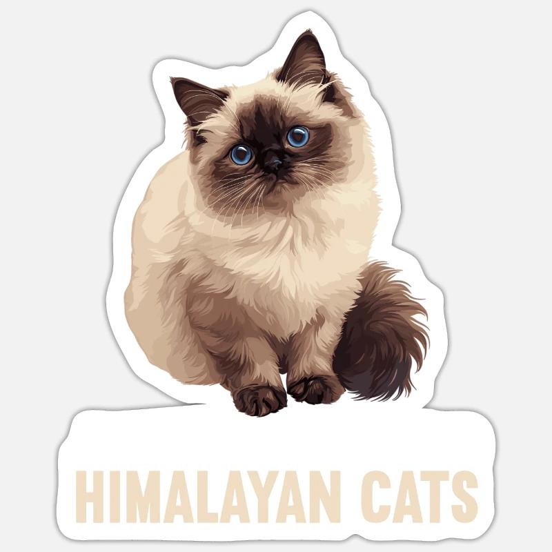 Himalayan Cat Colourpoint Katze - Sticker size S (10 x 10 cm) - white matte