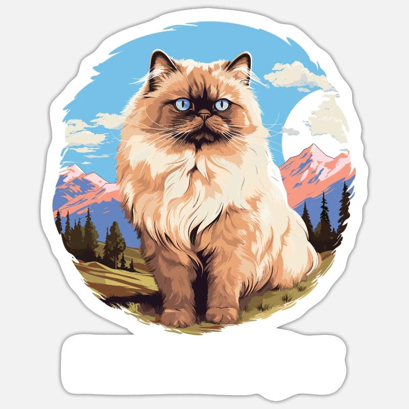 Himalayan Cat Colourpoint Katze - Sticker size S (10 x 10 cm) - white matte