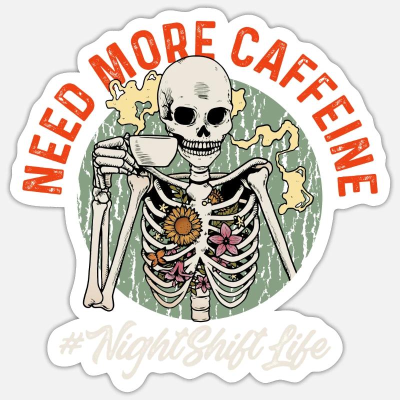 Night Shift Nurse - Sticker size S (10 x 10 cm) - white matte
