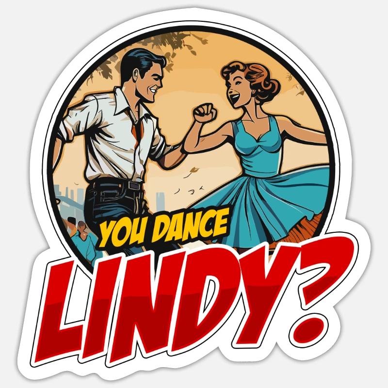 Swing Dance You Dance Lindy Dancing Swing Dancer - Sticker Größe S (10 x 10 cm) - Mattweiß
