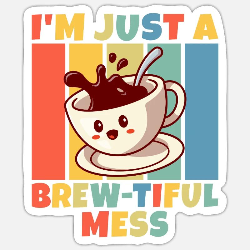Cadeaux de café - Sticker taille S (10 x 10 cm) - blanc mat