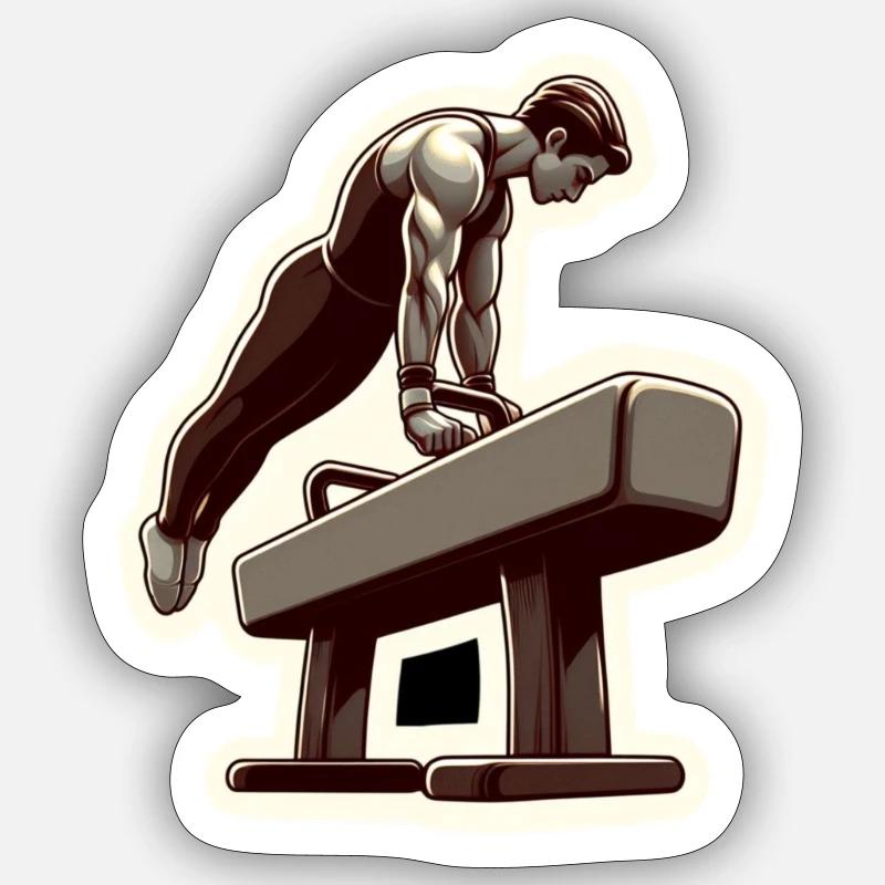 Cheval d'arçons Sticker taille S (10 x 10 cm)