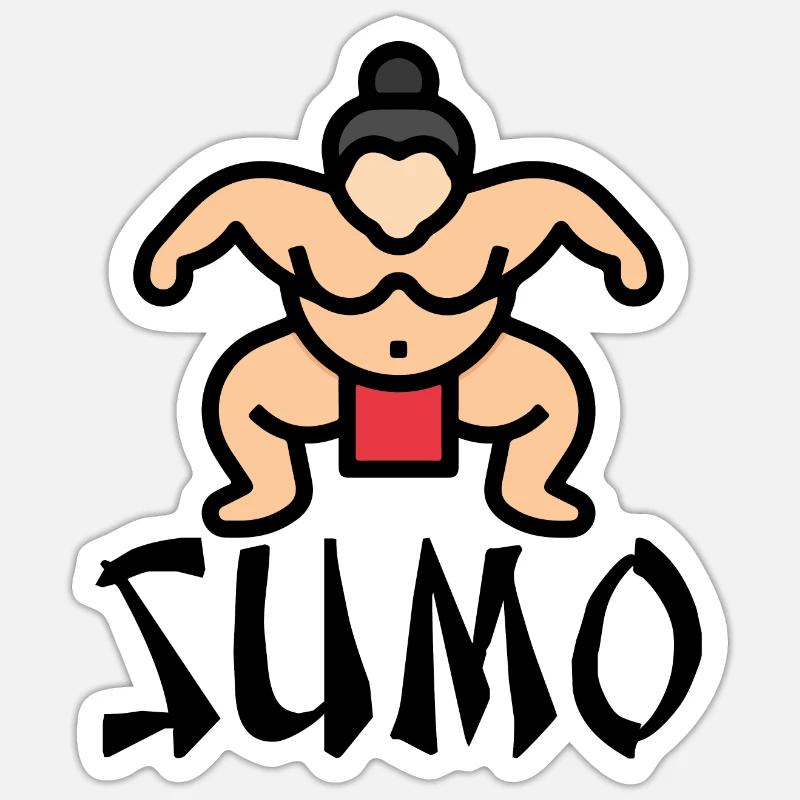 Sumo - Sticker Größe S (10 x 10 cm) - Mattweiß