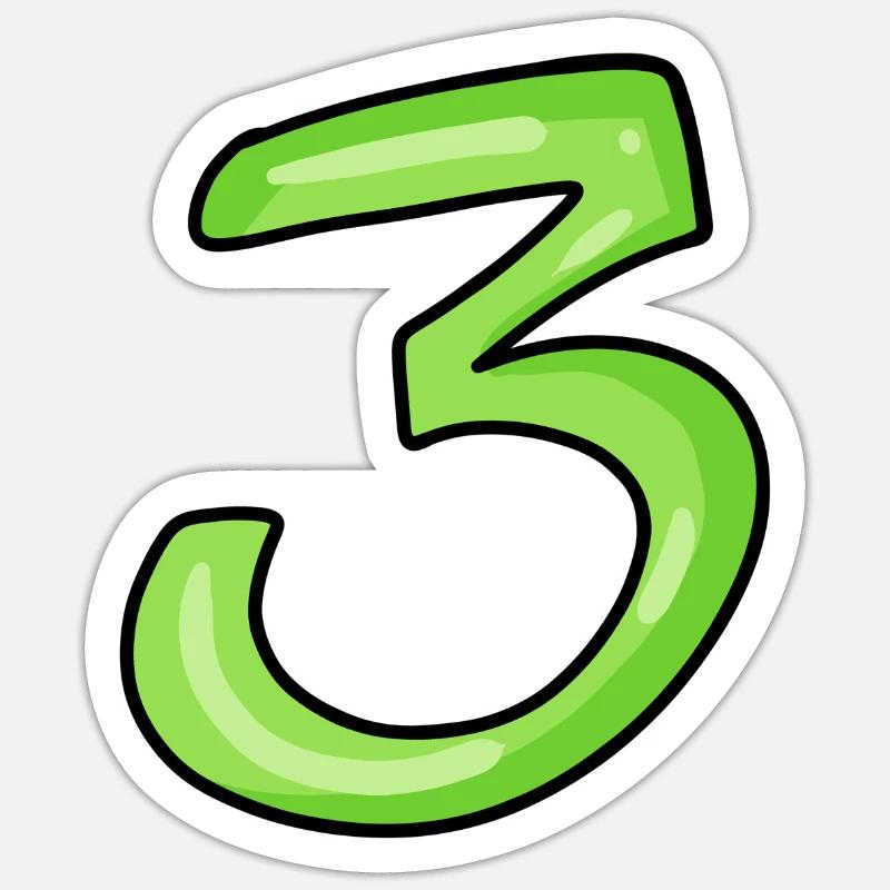 Three - 3 - Number 3 - Number 3 Sticker size S (10 x 10 cm)