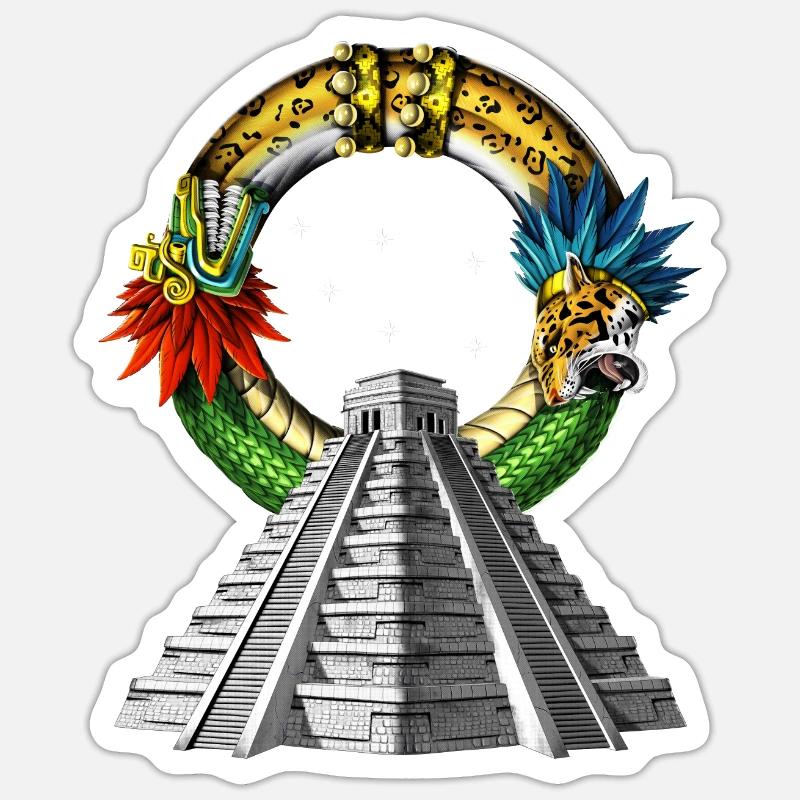 Ancient Aztec Pyramid - Sticker size S (10 x 10 cm) - white matte