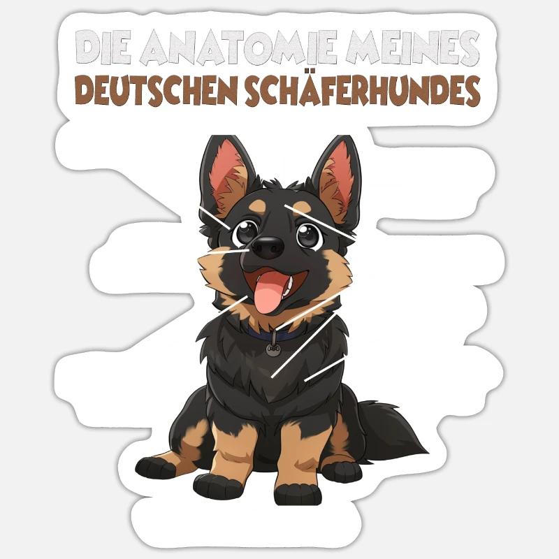 Deutscher Schäferhund Hundehalter T Gassi Hunde - Sticker Größe S (10 x 10 cm) - Mattweiß