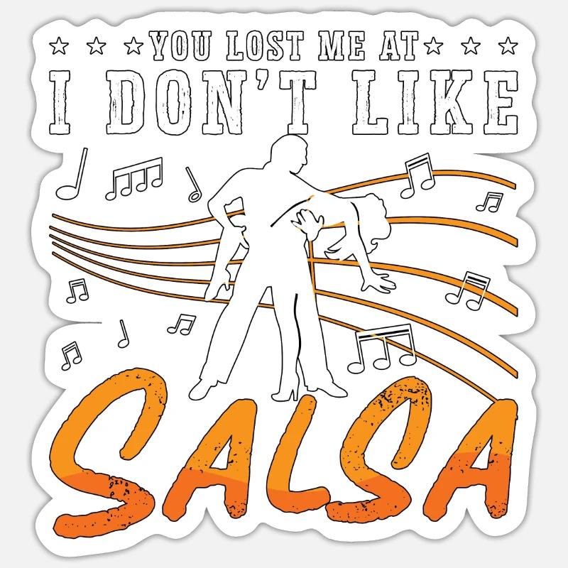 Danse Salsa Tu Mas Perdu Danse Mambo Danseuse Salsa - Sticker taille S (10 x 10 cm) - blanc mat