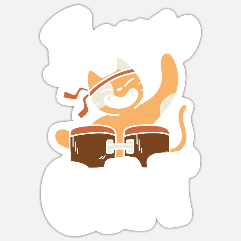Cadeau Bongo Chat Sticker taille S (10 x 10 cm)