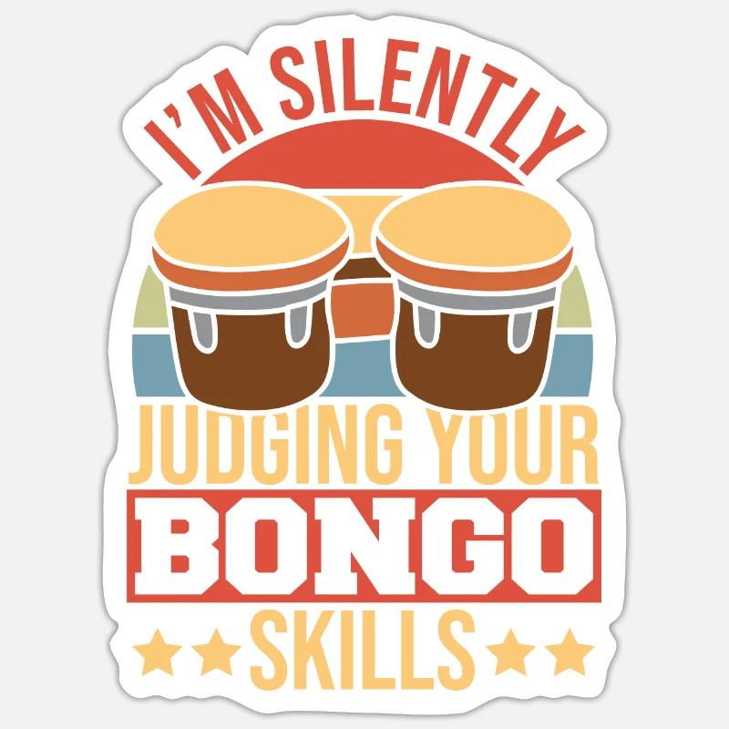 Bongo Music Gift - Sticker size S (10 x 10 cm) - white matte
