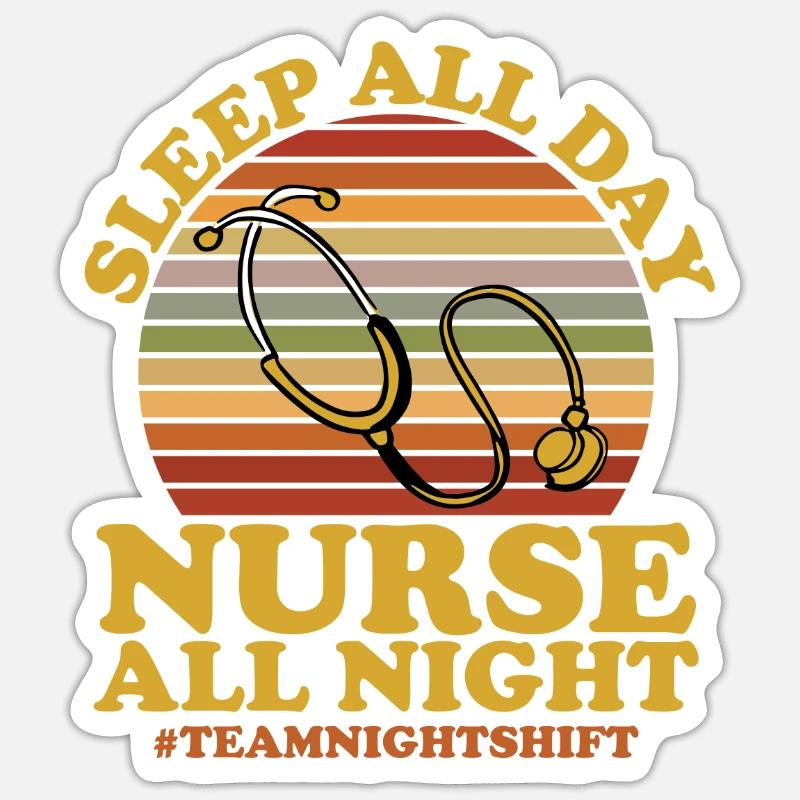 Nachtschicht Krankenschwester Sticker Größe S (10 x 10 cm)
