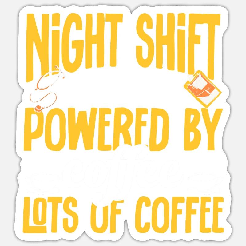Infirmière de nuit - Sticker taille S (10 x 10 cm) - blanc mat