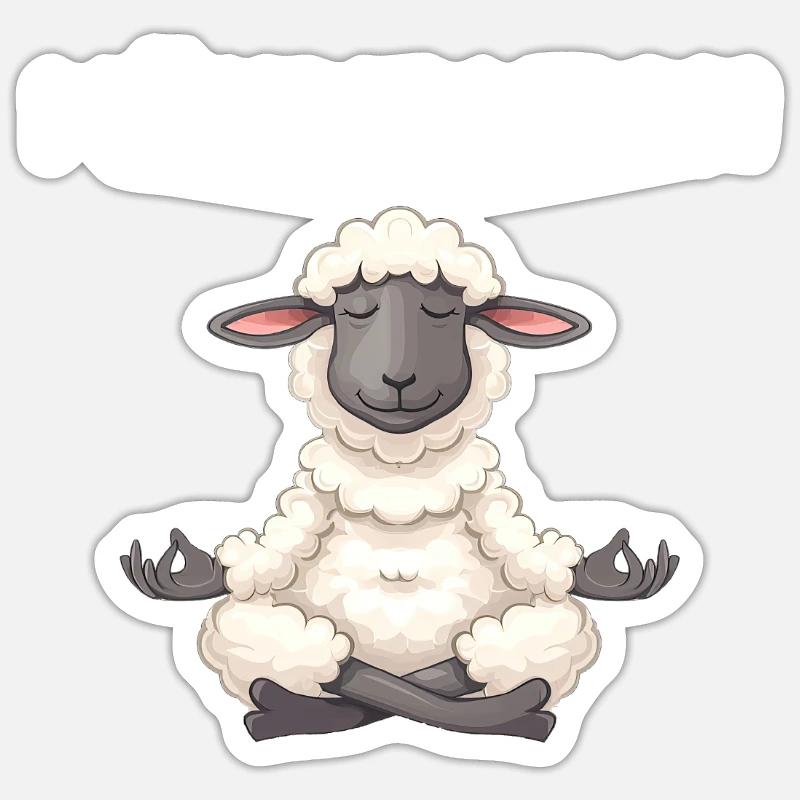 Tonte - Conception de méditation - Sticker taille S (10 x 10 cm) - blanc mat