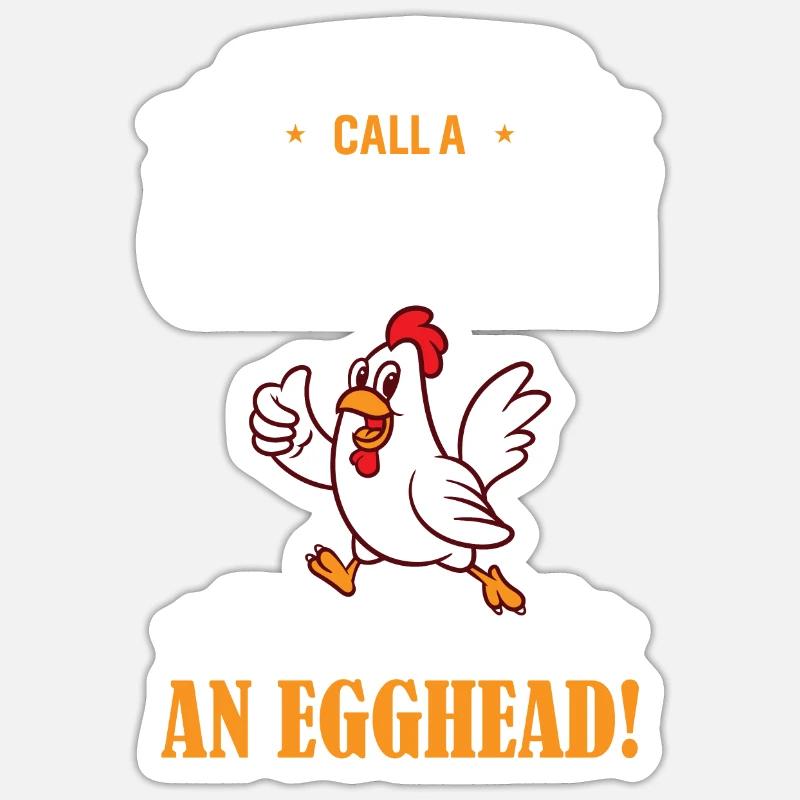 Wie nennt man ein Huhn in der Schule? Ein Eierkopf! Sticker Größe S (10 x 10 cm)