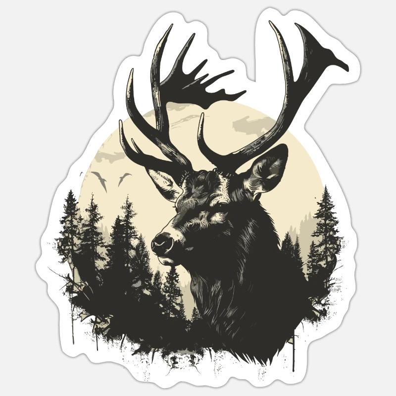 Deer Sticker size S (10 x 10 cm)