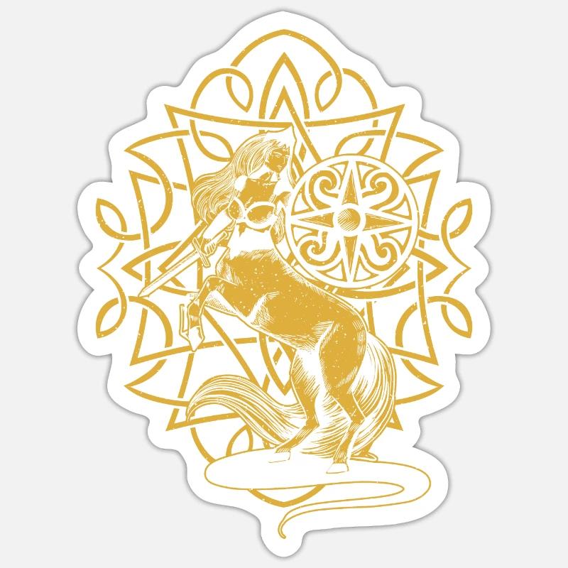 Cadeau Phoenix Centaur - Sticker taille S (10 x 10 cm) - blanc mat
