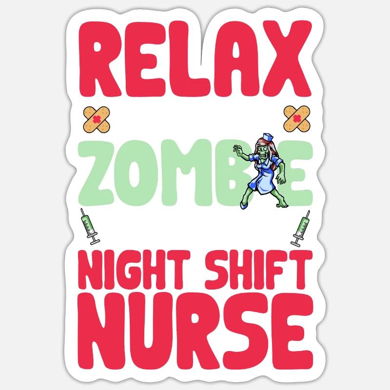 Nachtschicht Krankenschwester - Sticker Größe S (10 x 10 cm) - Mattweiß