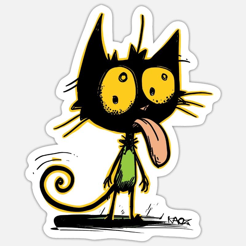 Die coolste freche beste Katze - Sticker Größe S (10 x 10 cm) - Mattweiß