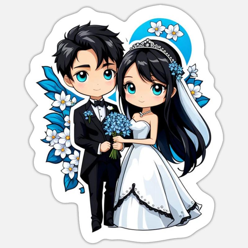 Just Married - For Wedding - Sticker size S (10 x 10 cm) - white matte