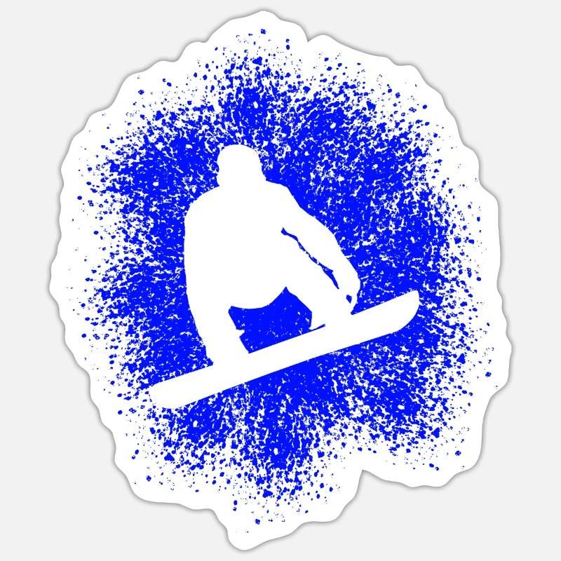 Snowboard Wintersprotler - Sticker Größe S (10 x 10 cm) - Mattweiß