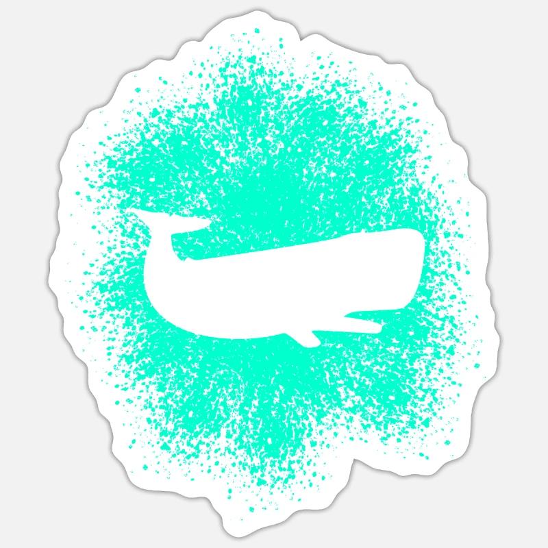 Sperm Whale Ocean Protector Sticker size S (10 x 10 cm)