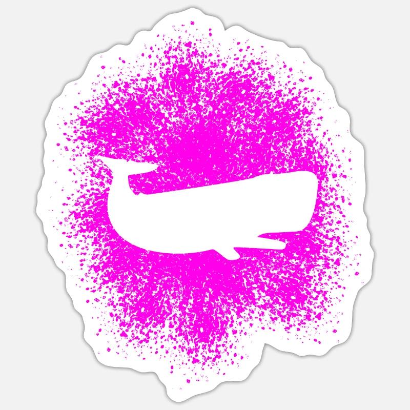 Pottwal Ocean Schützer - Sticker Größe S (10 x 10 cm) - Mattweiß
