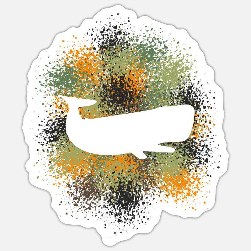 Sperm Whale Ocean Protector Sticker size S (10 x 10 cm)