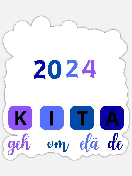 Kita Abgänger 2024 Schulkind Einschulung Schule Le - Sticker Größe S (10 x 10 cm) - Mattweiß