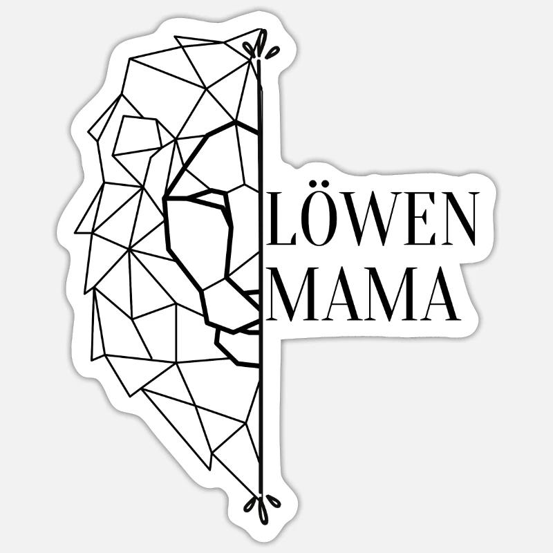 Löwenmama Mama Mutter Motiv Muttertag Geburtstag - Sticker Größe S (10 x 10 cm) - Mattweiß