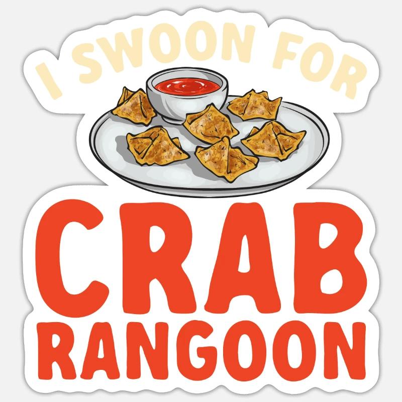 Krabben Rangoon Crabe Rangoon - Sticker taille S (10 x 10 cm) - blanc mat