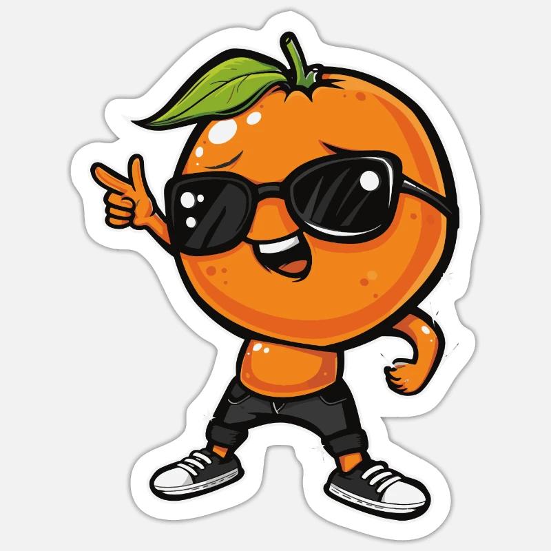 Clementine Dabbing - Sticker size S (10 x 10 cm) - white matte