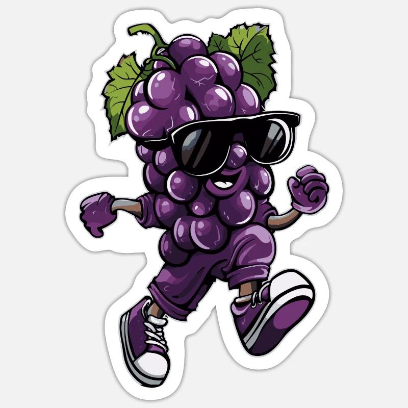 Raisin - Sticker taille S (10 x 10 cm) - blanc mat