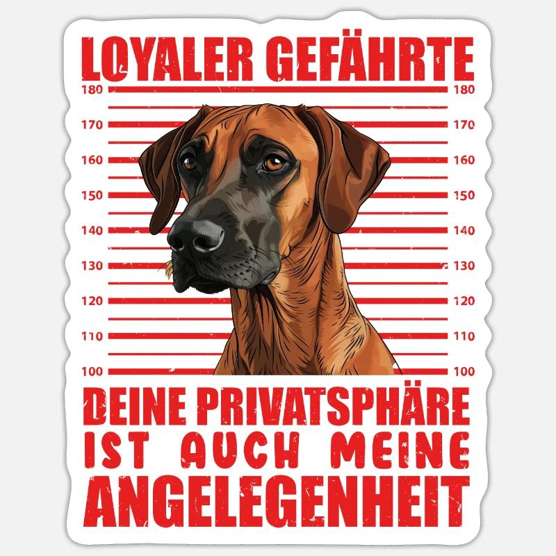 Rhodesian Ridgeback LOYALER GEFÄHRTE Lustiges - Sticker Größe S (10 x 10 cm) - Mattweiß