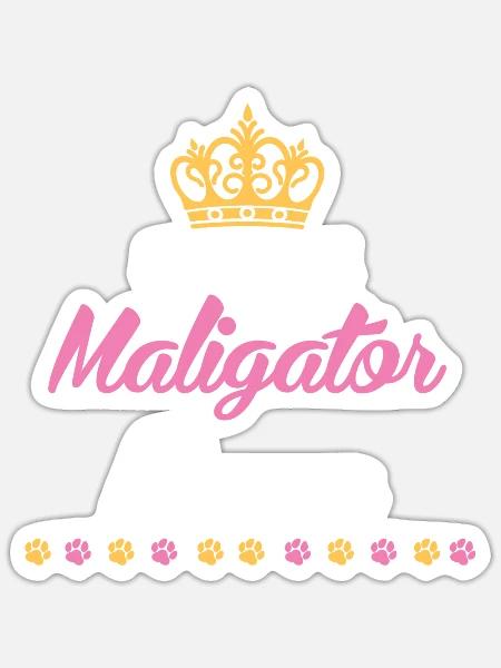 Hundemama STOLZE MALIGATOR MAMA Belgischer - Sticker Größe S (10 x 10 cm) - Mattweiß
