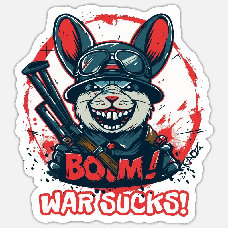 War is crap: Soldier, Explosion, Bunny Sticker size S (10 x 10 cm)