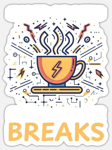 Elektrotechnik Kurzschlüsse Kaffeepause - Sticker Größe S (10 x 10 cm) - Mattweiß
