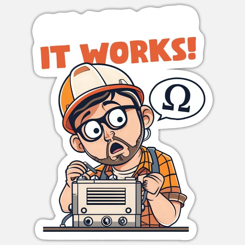 Electrical Engineering Ohm My God, It Works! Sticker size S (10 x 10 cm)