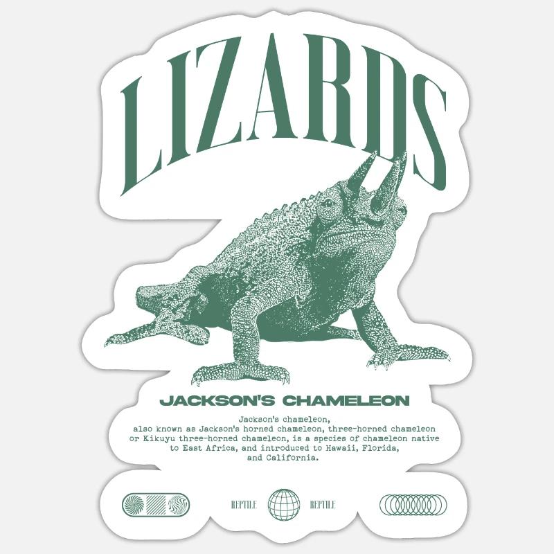 Jackson's Chameleon Streetwear Lizard Keeper - Sticker size S (10 x 10 cm) - white matte
