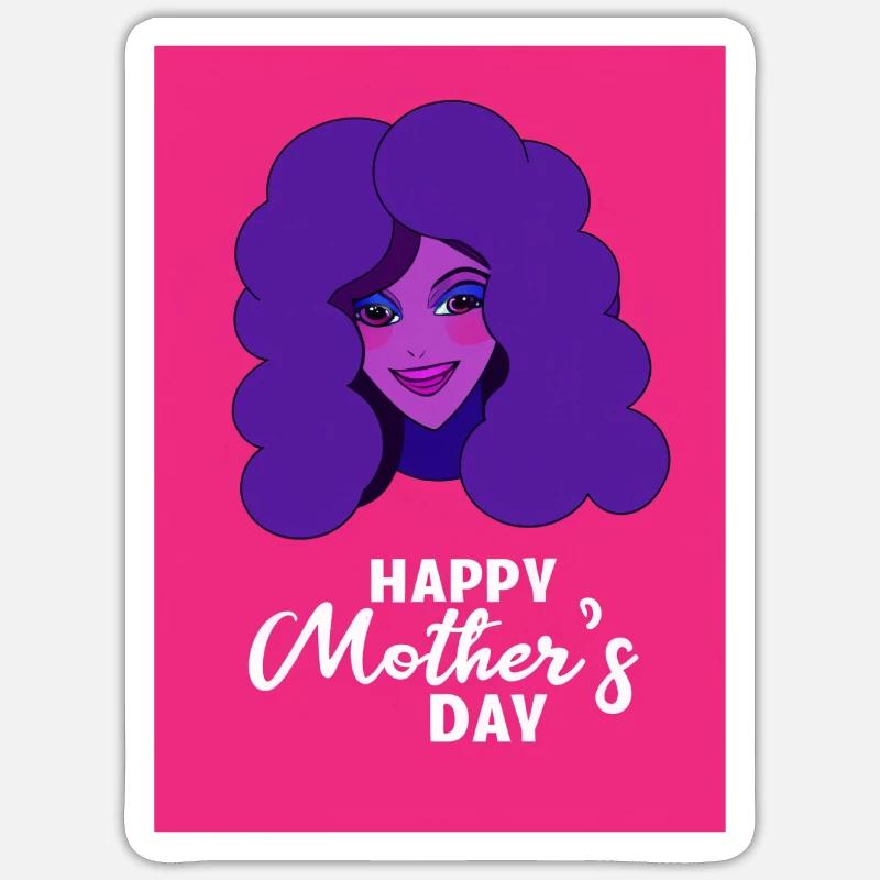 Pop Muttertag: Rosa & Lila Tribut - Sticker Größe S (10 x 10 cm) - Mattweiß