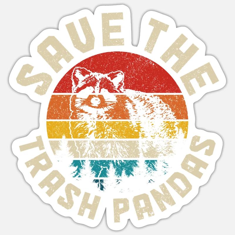 Waschbär Lustig Geschenk - Sticker Größe S (10 x 10 cm) - Mattweiß