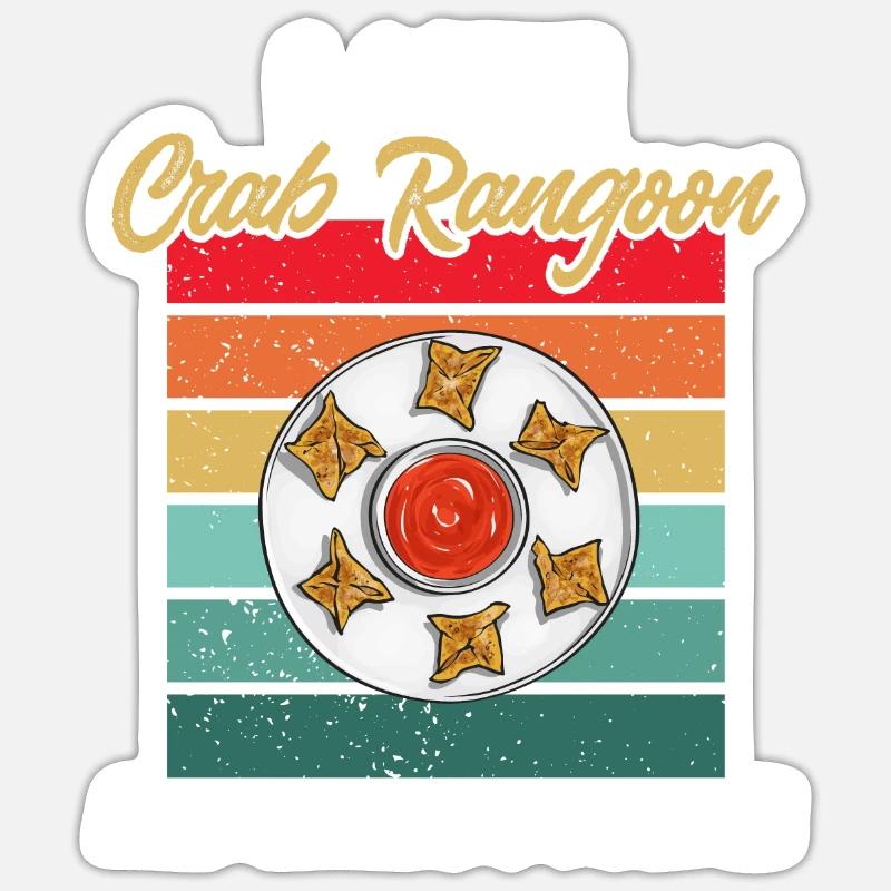 Krabben Rangoon Crab Rangoon - Sticker Größe S (10 x 10 cm) - Mattweiß