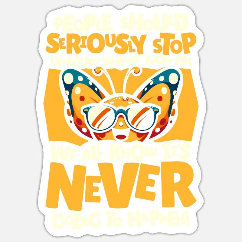 Papillon - Sticker taille S (10 x 10 cm) - blanc mat