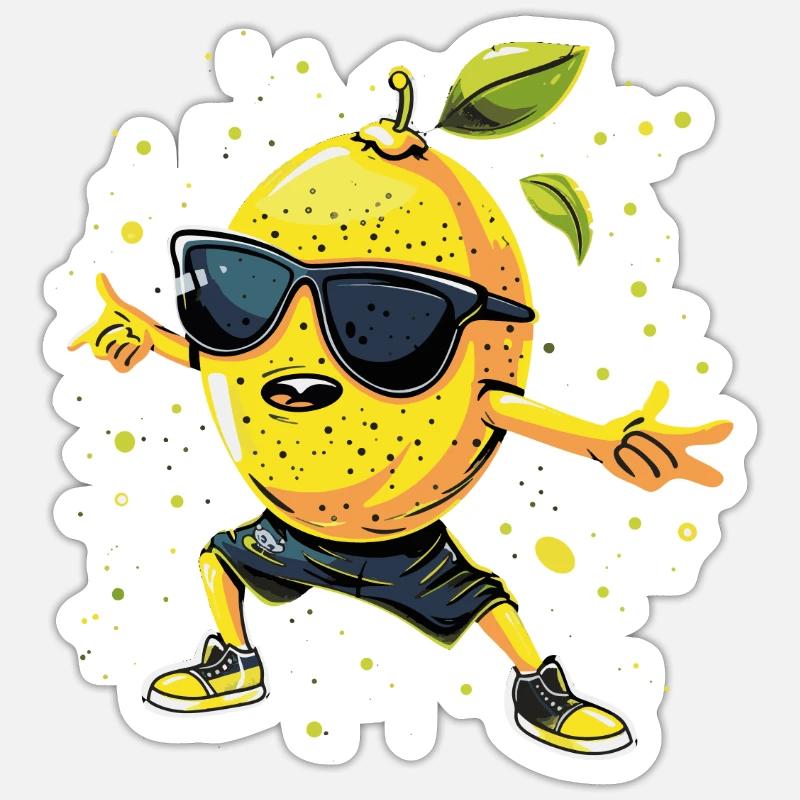 Zitrone - Sticker Größe S (10 x 10 cm) - Mattweiß