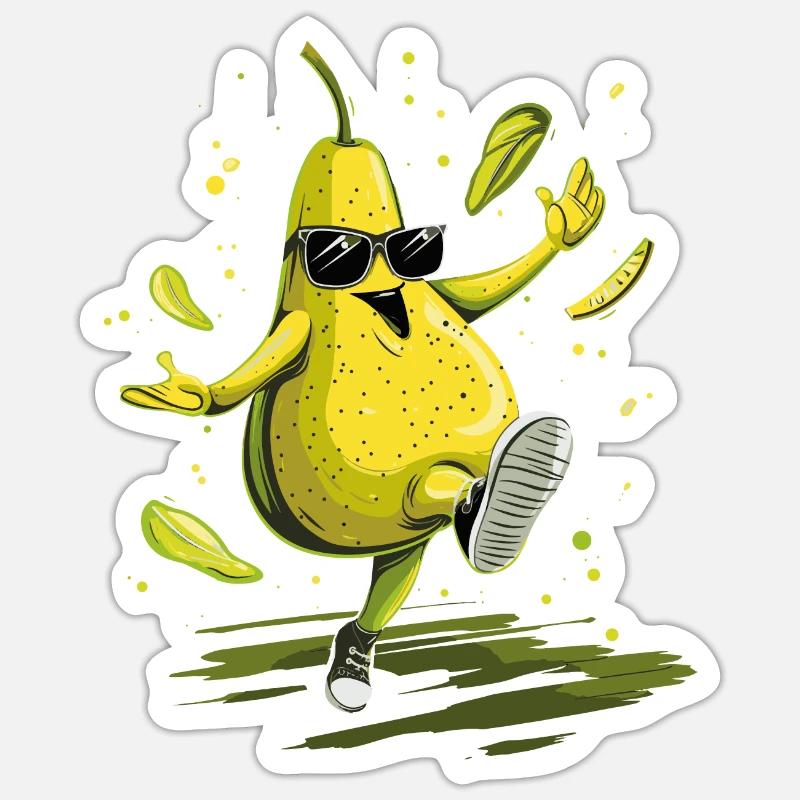Birne - Sticker Größe S (10 x 10 cm) - Mattweiß
